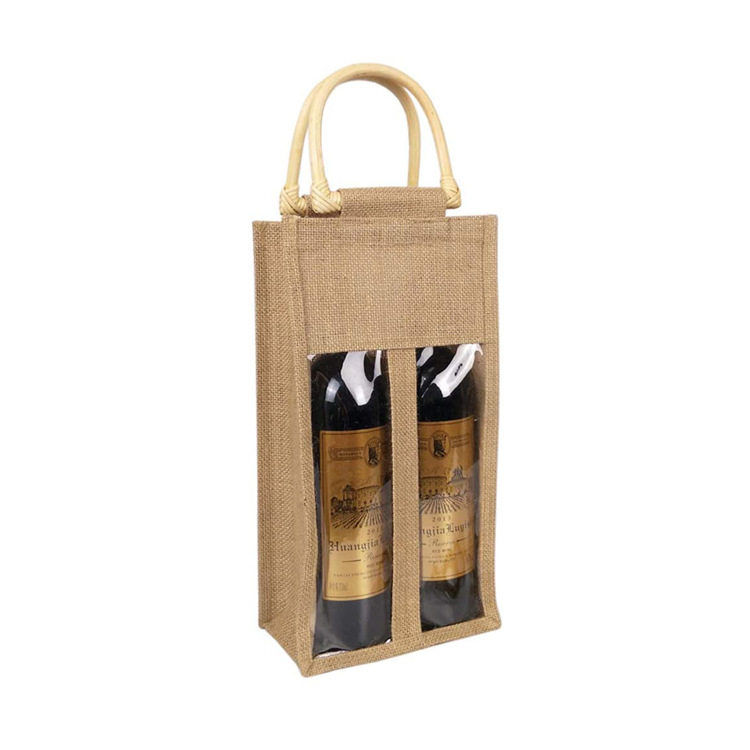 Weinflaschentaschen aus Jute